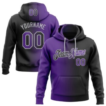 Custom Stitched Black Purple Gray Gradient Fashion Sports Pullover Sweatshirt Hoodie