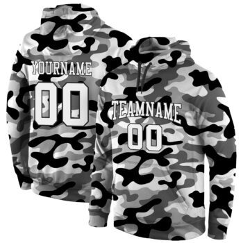 Custom Stitched Camo White Black 3d Sports Pullover Sweatshirt Salute To Service Hoodie