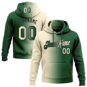 Custom Stitched Green Cream Black Gradient Fashion Sports Pullover Sweatshirt Hoodie
