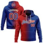Custom Stitched Royal Red Cream Gradient Fashion Sports Pullover Sweatshirt Hoodie