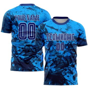 Custom Tie Dye Royal White Sublimation Soccer Uniform Jersey