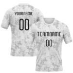 Custom White Black Gray Abstract Shape Sublimation Volleyball Uniform Jersey