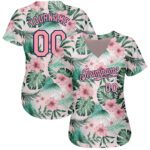Custom20White20Medium20Pink20Navy203d20Pattern20Design20Hawaii20Palm20Leaves20And20Flowers20Authentic20Baseball20Jersey200001.jpg