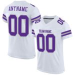 Custom White Purple Gray Mesh Authentic Football Jersey