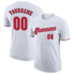Custom White Red Black Performance T Shirt