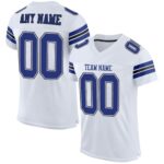 Custom White Royal Black Mesh Authentic Football Jersey