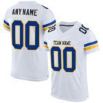 Custom White Royal Gold Mesh Authentic Football Jersey