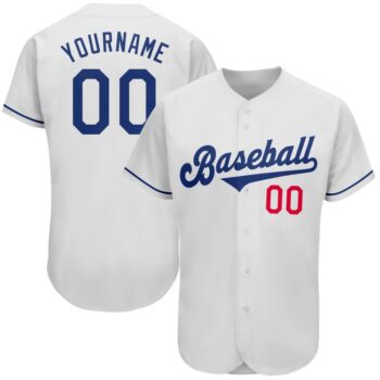 Custom White Royal Red Authentic Baseball Jersey
